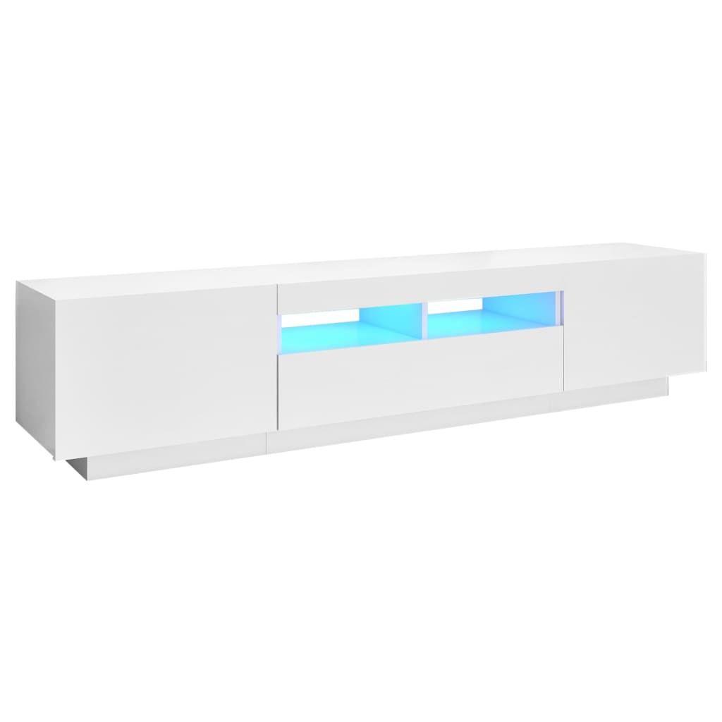 vidaXL TV-bänk med LED-belysning vit 180x35x40 cm