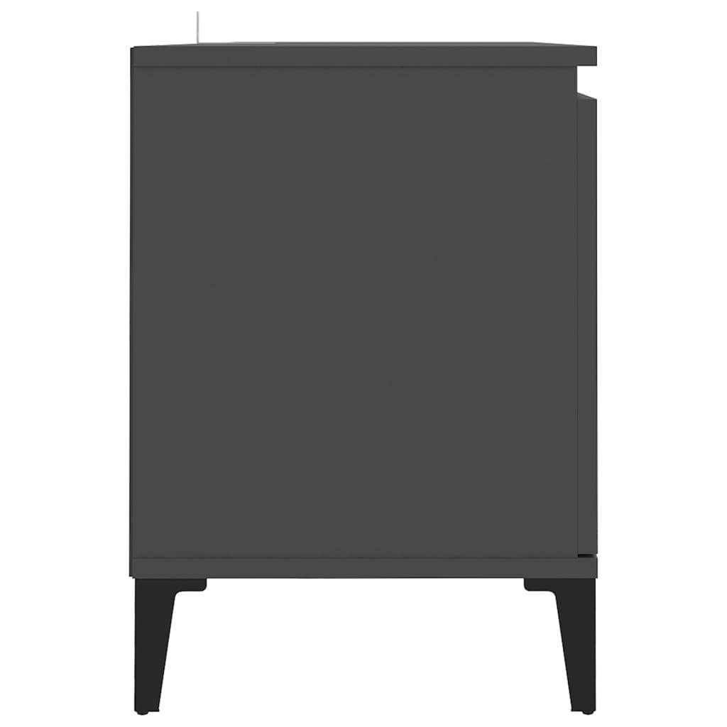 vidaXL TV-bänk med metallben grå 103,5x35x50 cm
