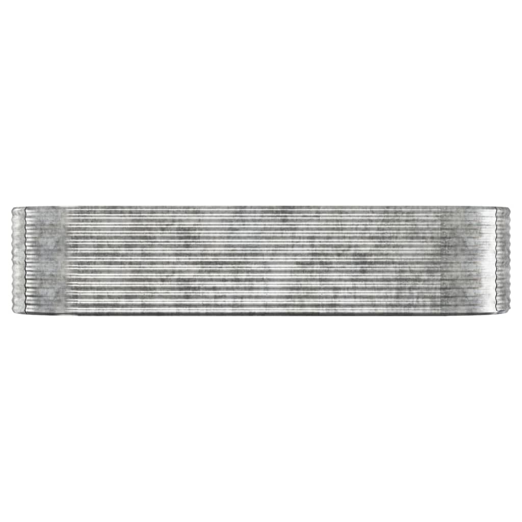 vidaXL Odlingslåda pulverlackerat stål 322x100x68 cm silver
