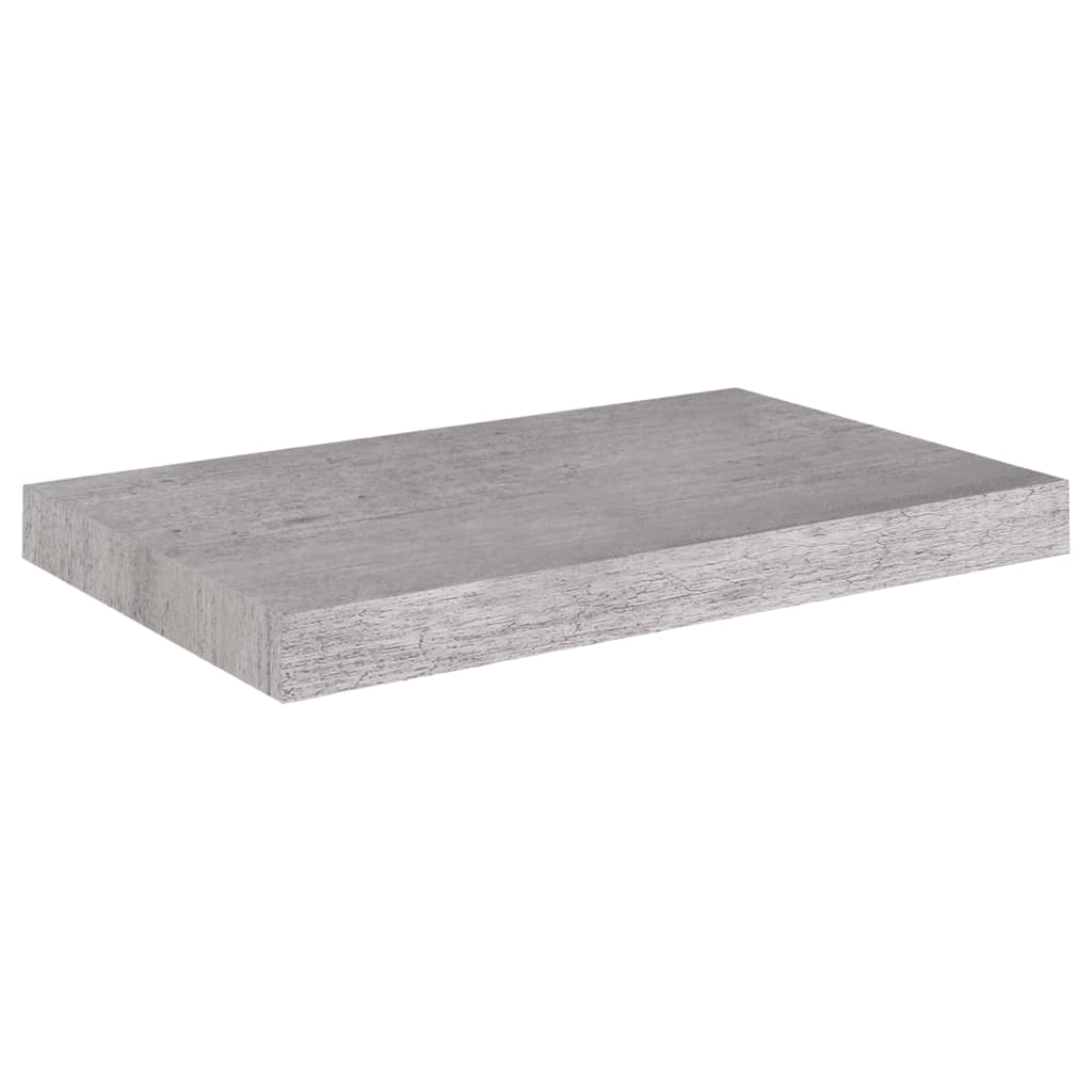 vidaXL Svävande vägghylla betonggrå 50x23x3,8 cm MDF