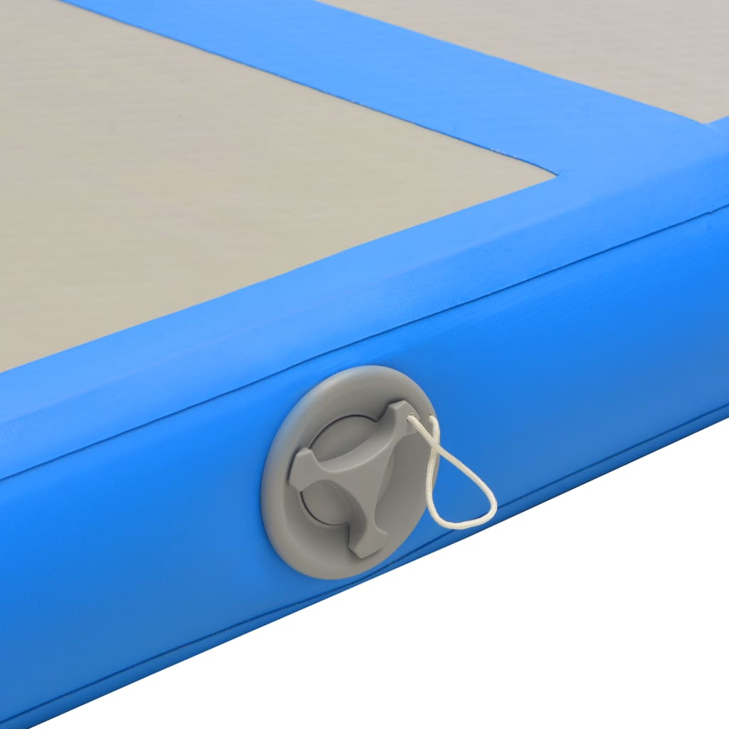 vidaXL Uppblåsbar gymnastikmatta med pump 700x100x10 cm PVC blå