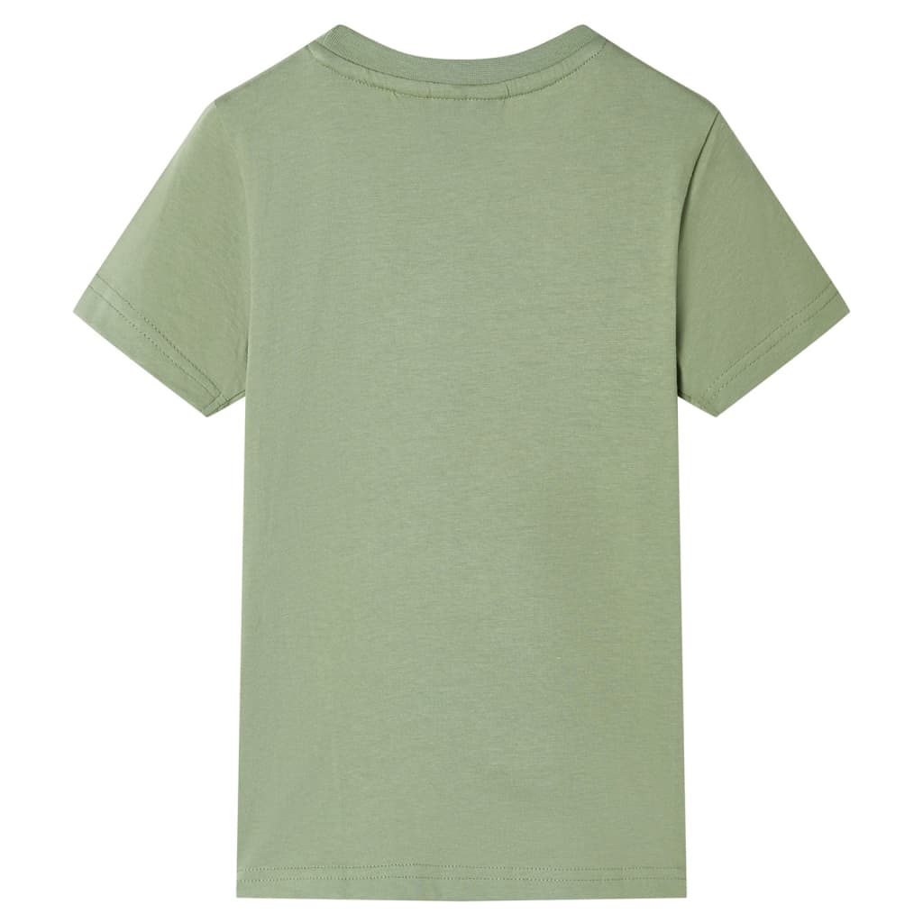 T-shirt med korta ärmar för barn ljus khaki 128