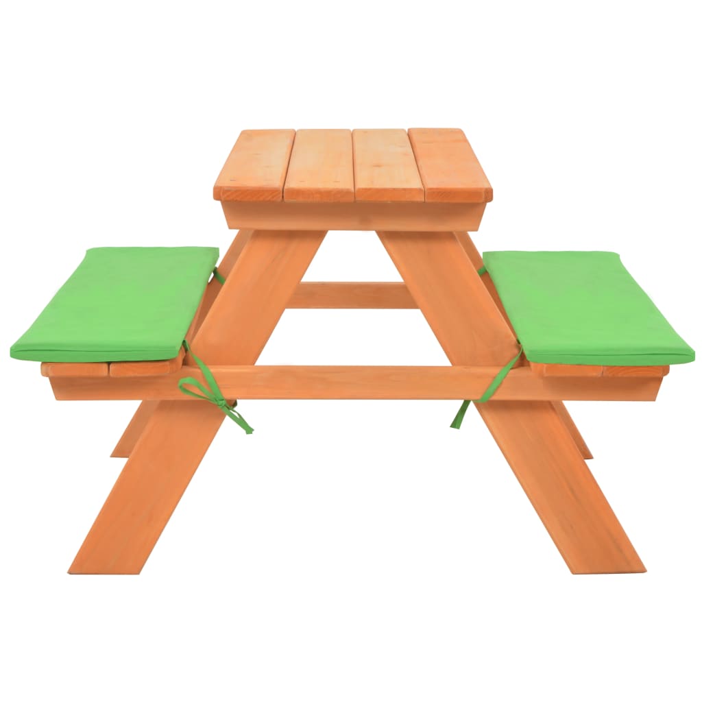 vidaXL Picknickbord för barn med bänkar 89x79x50 cm massivt granträ