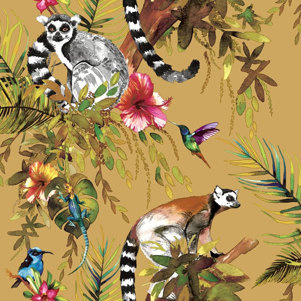 DUTCH WALLCOVERINGS Tapet Lemur ockra