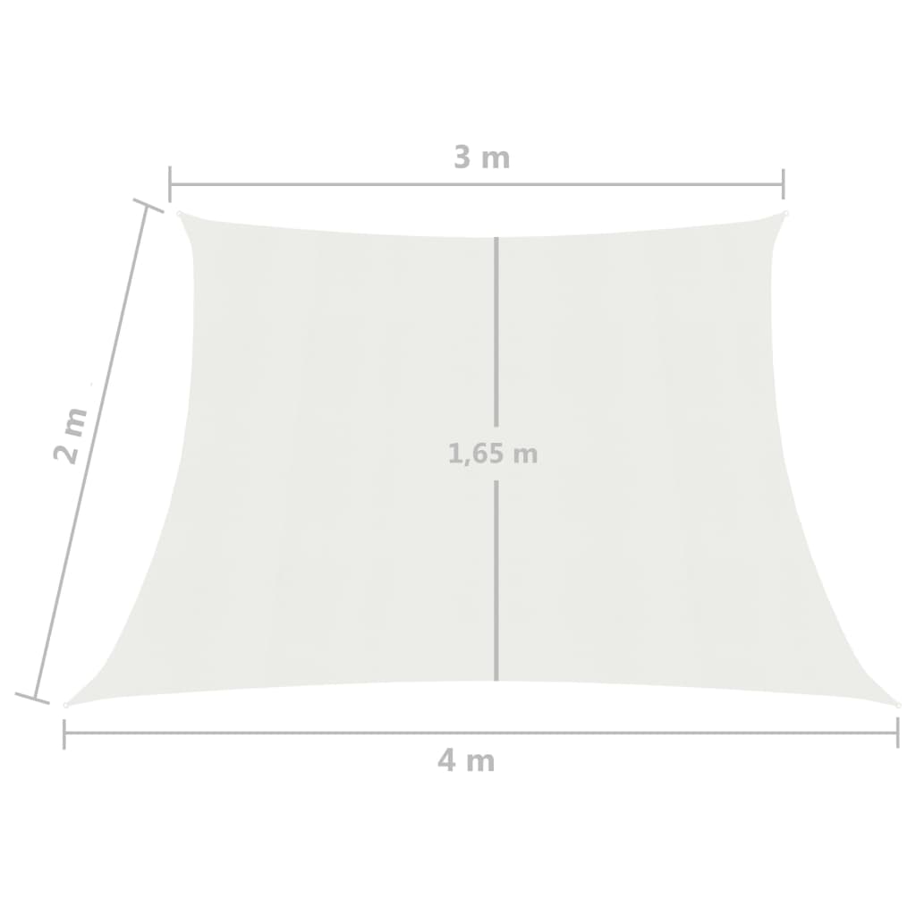 vidaXL Solsegel 160 g/m² vit 3/4x2 m HDPE