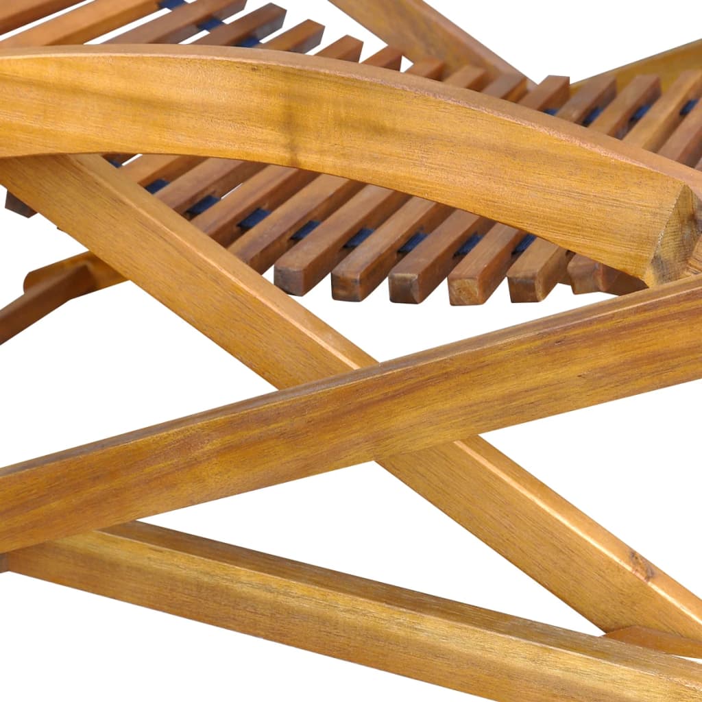 vidaXL Däckstol med fotstöd massivt akaciaträ