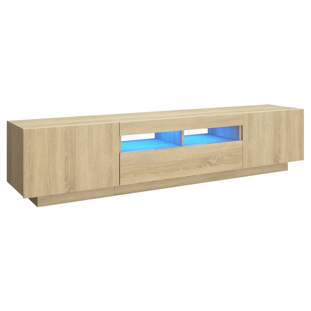 vidaXL TV-bänk med LED-belysning sonoma-ek 180x35x40 cm