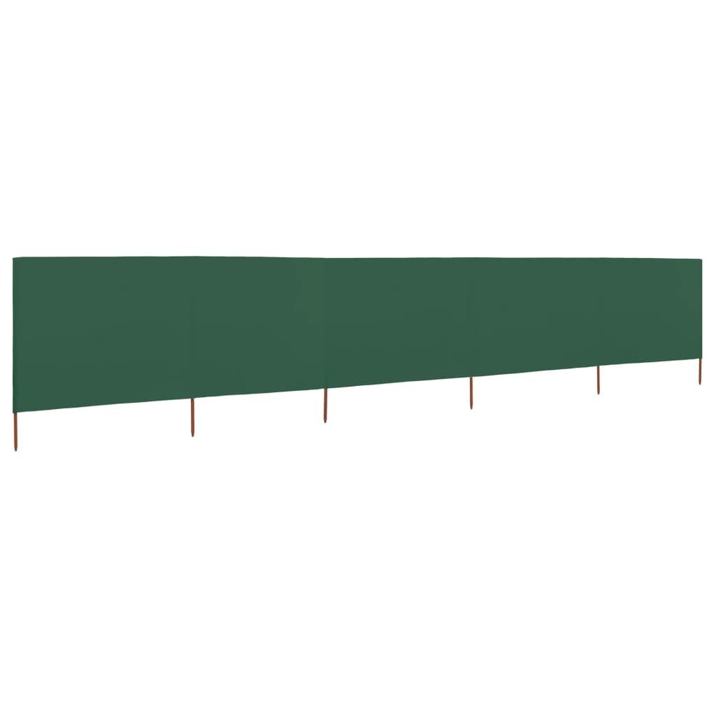 vidaXL Vindskydd 5 paneler tyg 600x120 cm grön
