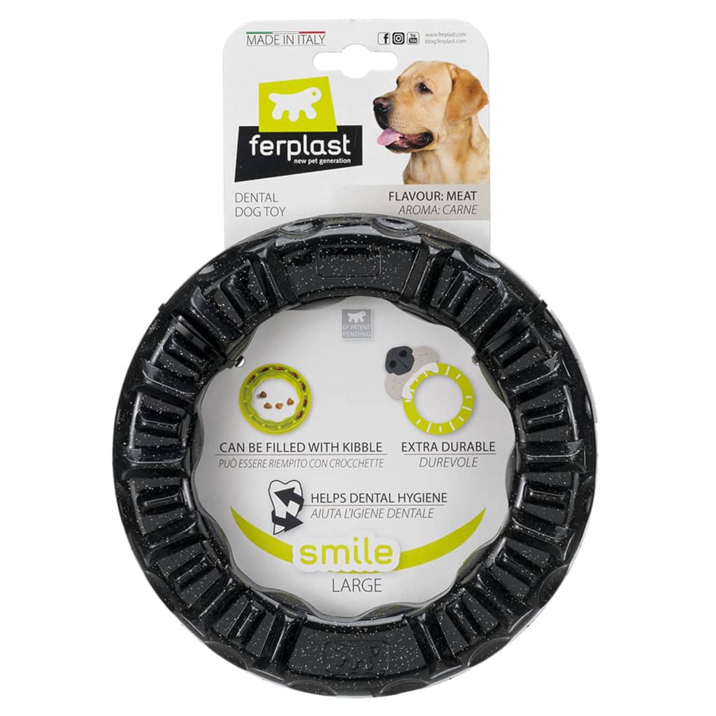 Ferplast Tandleksak för hund Smile stor 20x18x4 cm svart