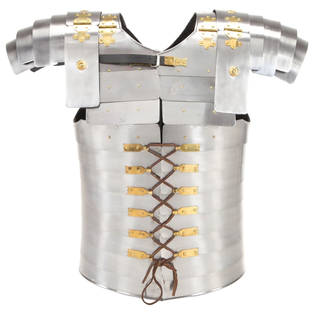 vidaXL Romersk bröst- och ryggharnesk LARP silver stål