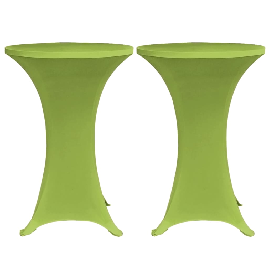 vidaXL Elastiskt bordsöverdrag 2 st 60 cm grön