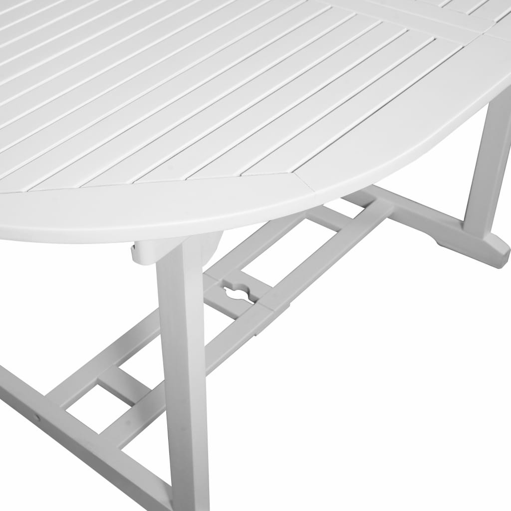 vidaXL Matgrupp 7 delar med förlängningsbart bord trä vit