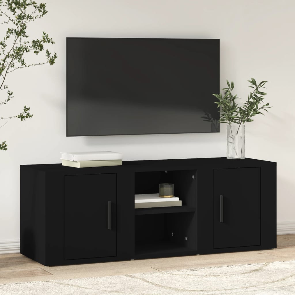 vidaXL TV-skåp svart 100x31,5x35 cm konstruerat trä