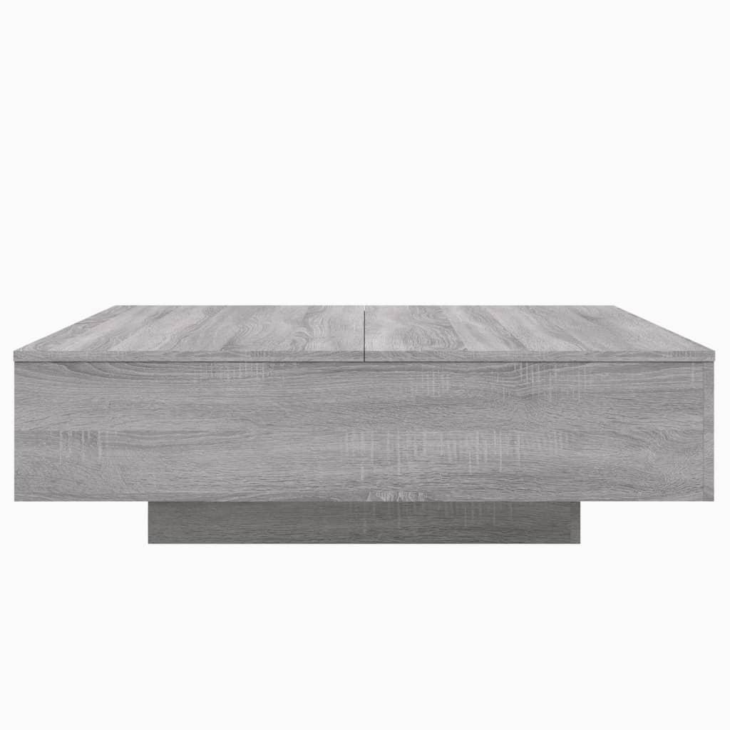 vidaXL Soffbord med LED grå sonoma 100x100x31 cm