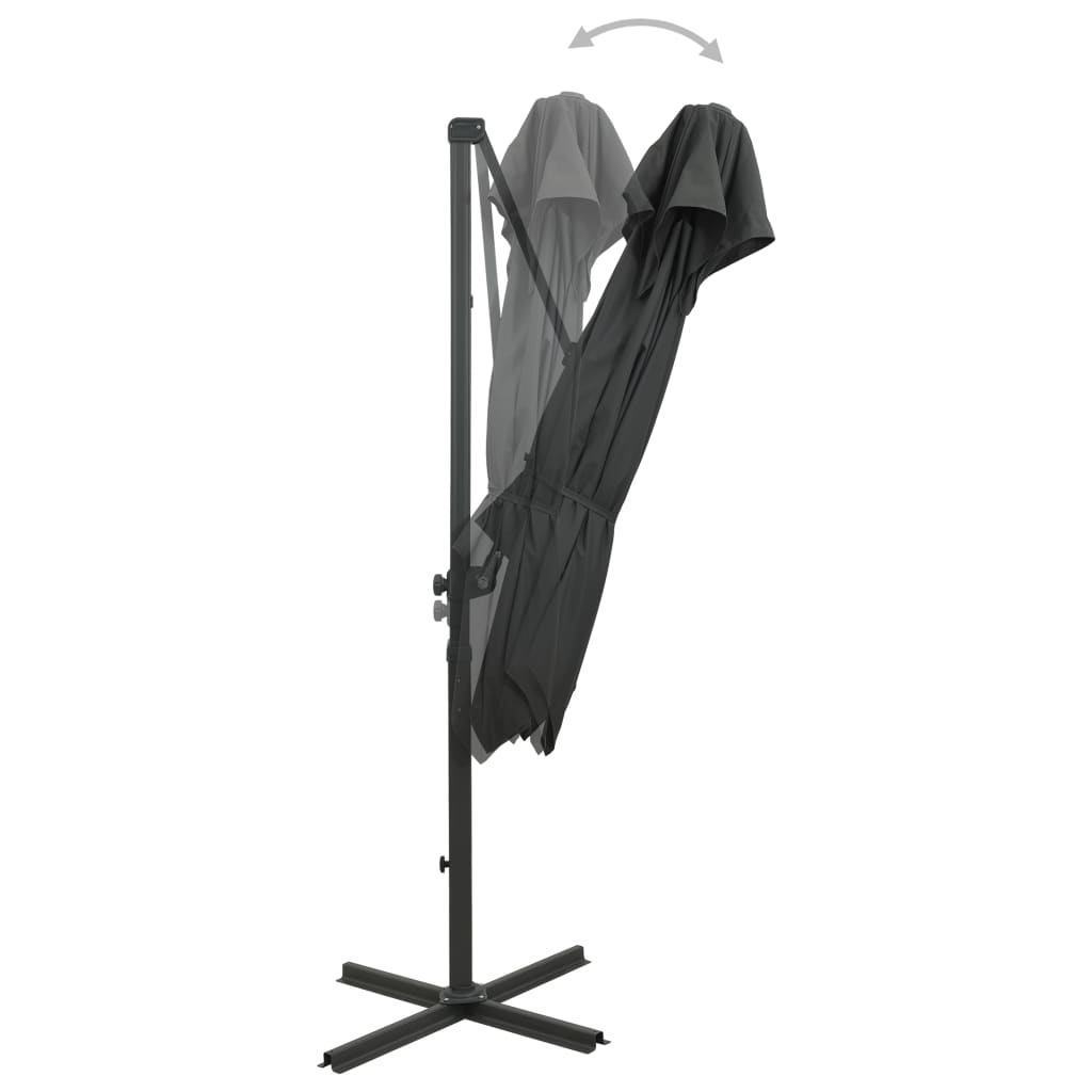 vidaXL Frihängande parasoll med ventilation 250x250 cm antracit