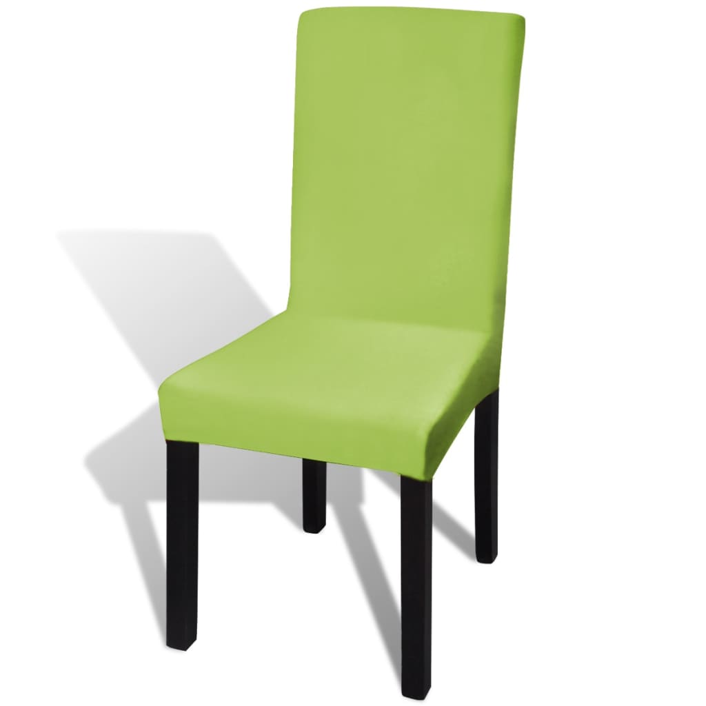 vidaXL Rakt elastiskt stolsöverdrag 6 st grön