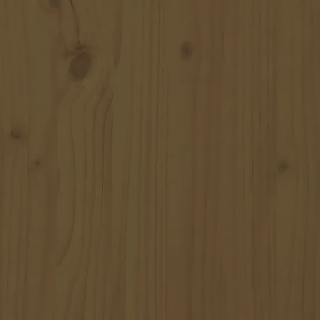 vidaXL Sängram med huvudgavel honungsbrun King Size massivt trä