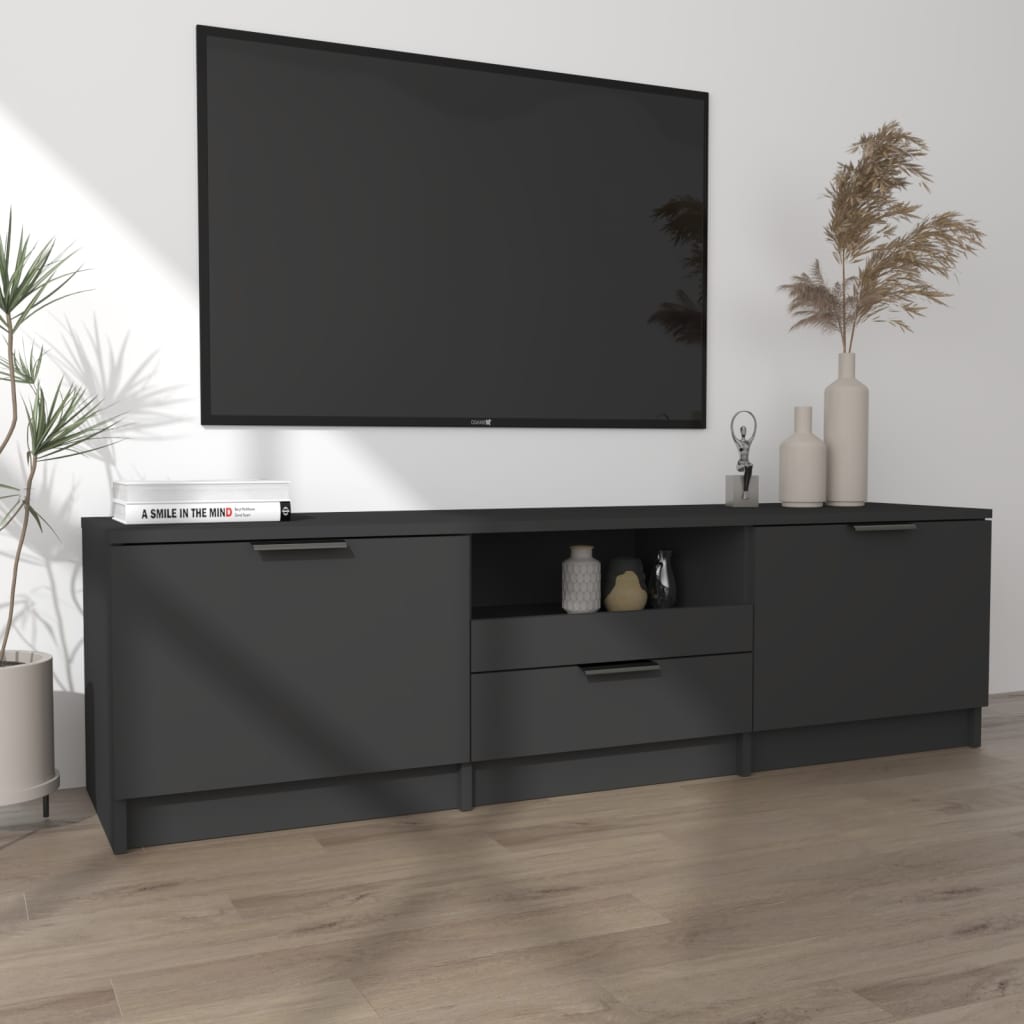 vidaXL Tv-bänk svart 140x35x40 cm konstruerat trä