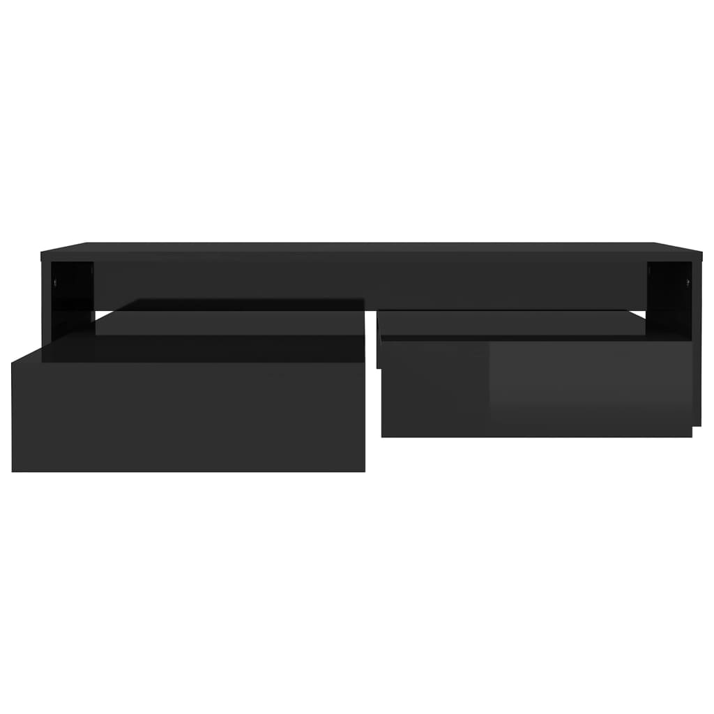 vidaXL Satsbord svart högglans 100x100x26,5 cm