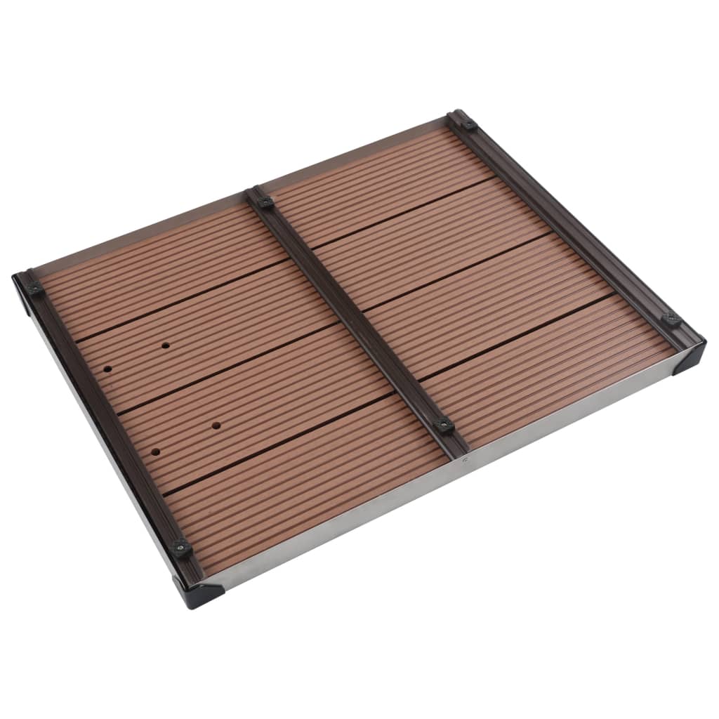 vidaXL Trädgårdsdusch med brunt golv 220 cm rostfritt stål