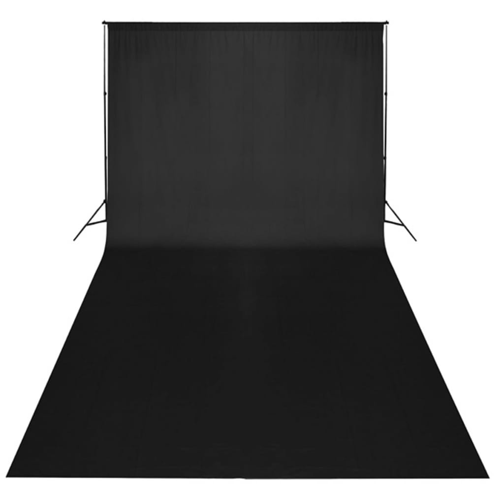 vidaXL Fotostudio kit svart bakgrund 600 x 300 cm & lampor
