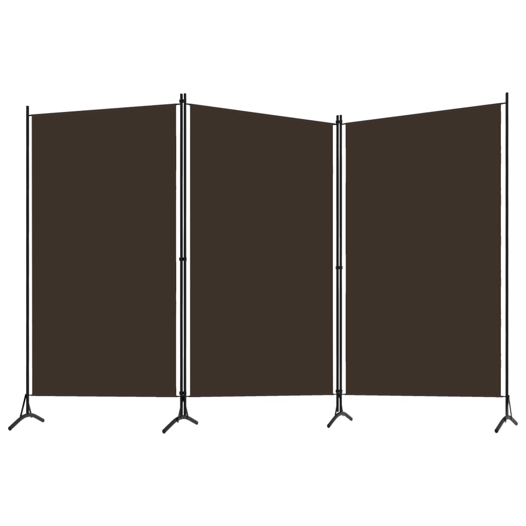 vidaXL Rumsavdelare 3 paneler brun 260x180 cm