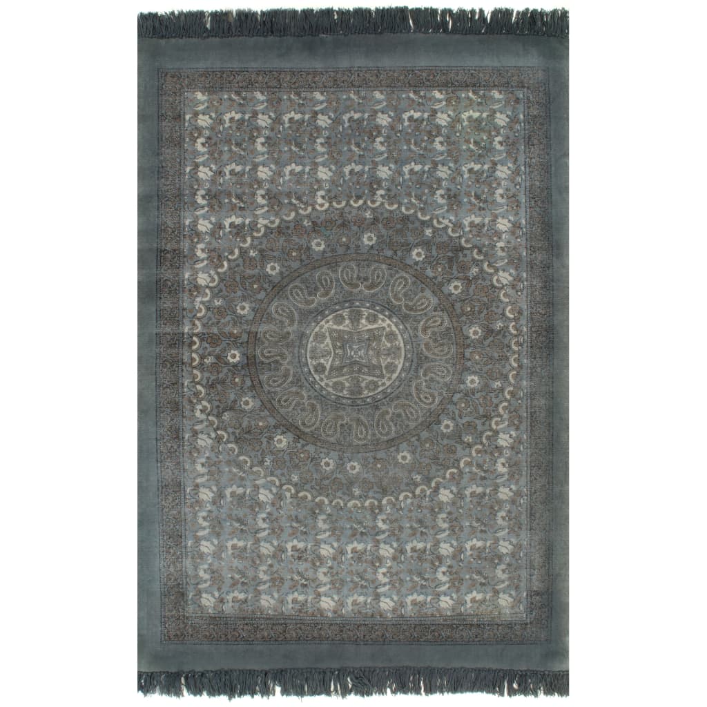 vidaXL Kelimmatta bomull 160x230 cm med mönster grå