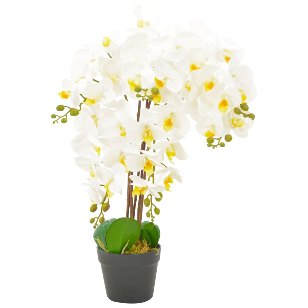 vidaXL Konstväxt Orkidé med kruka 60 cm vit