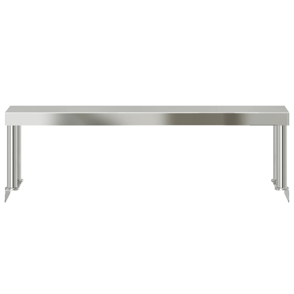 vidaXL Överhylla för arbetsbord 110x30x35 cm rostfritt stål