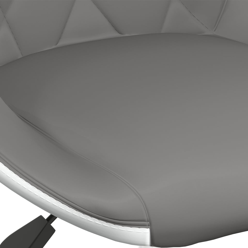 vidaXL Snurrbar matstol grå och vit konstläder