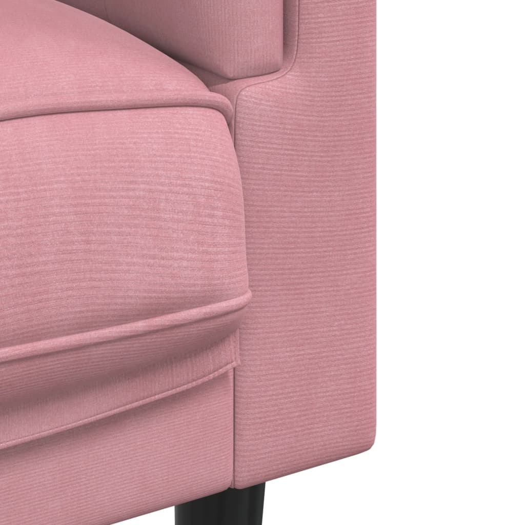vidaXL Soffa med kuddar 2-sits rosa sammet