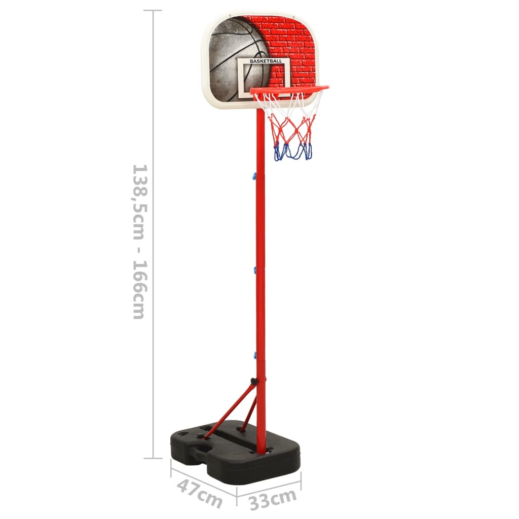 vidaXL Flyttbar basketkorg justerbar 138,5-166 cm