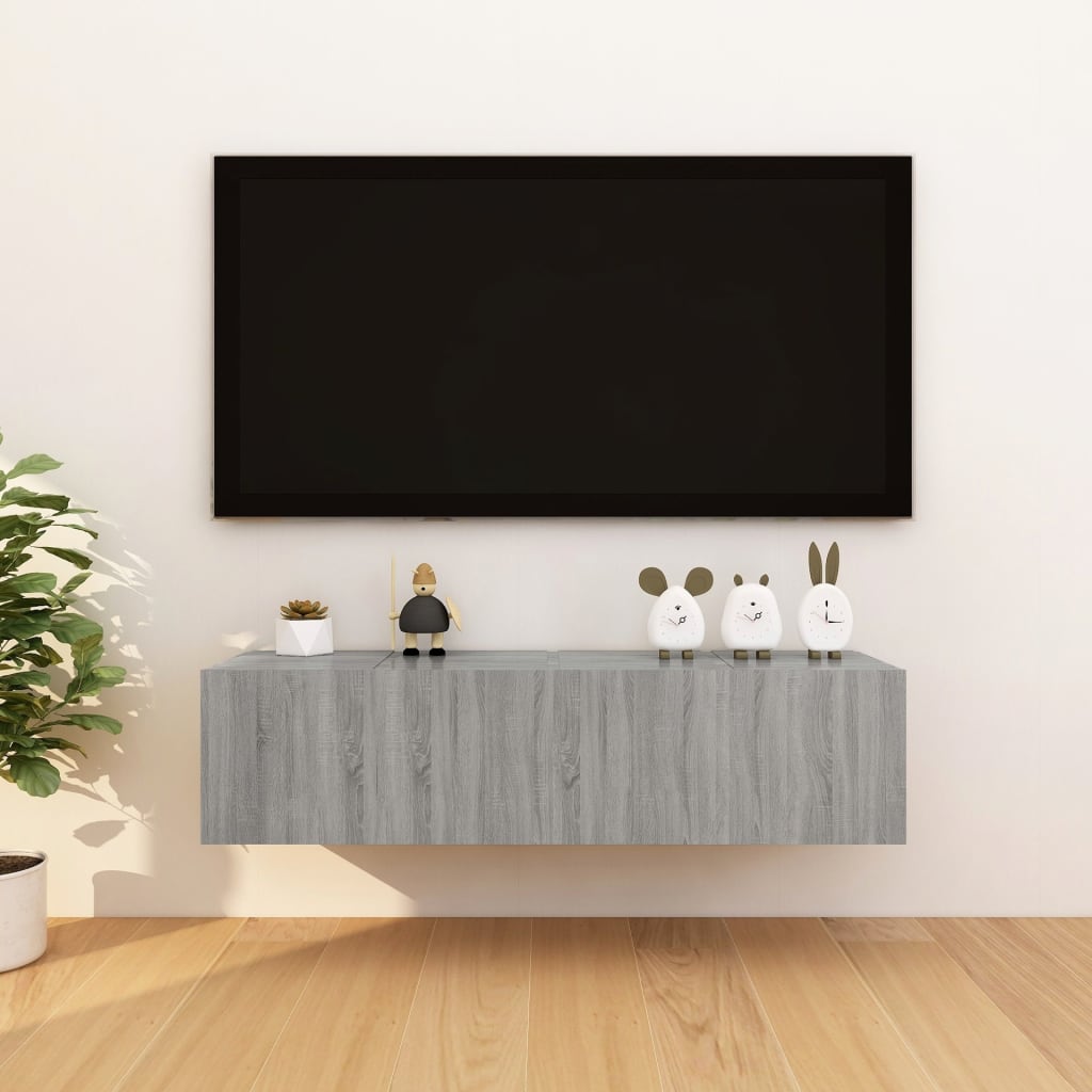 vidaXL Väggmonterade tv-bänkar 4 st grå sonoma 30,5x30x30 cm