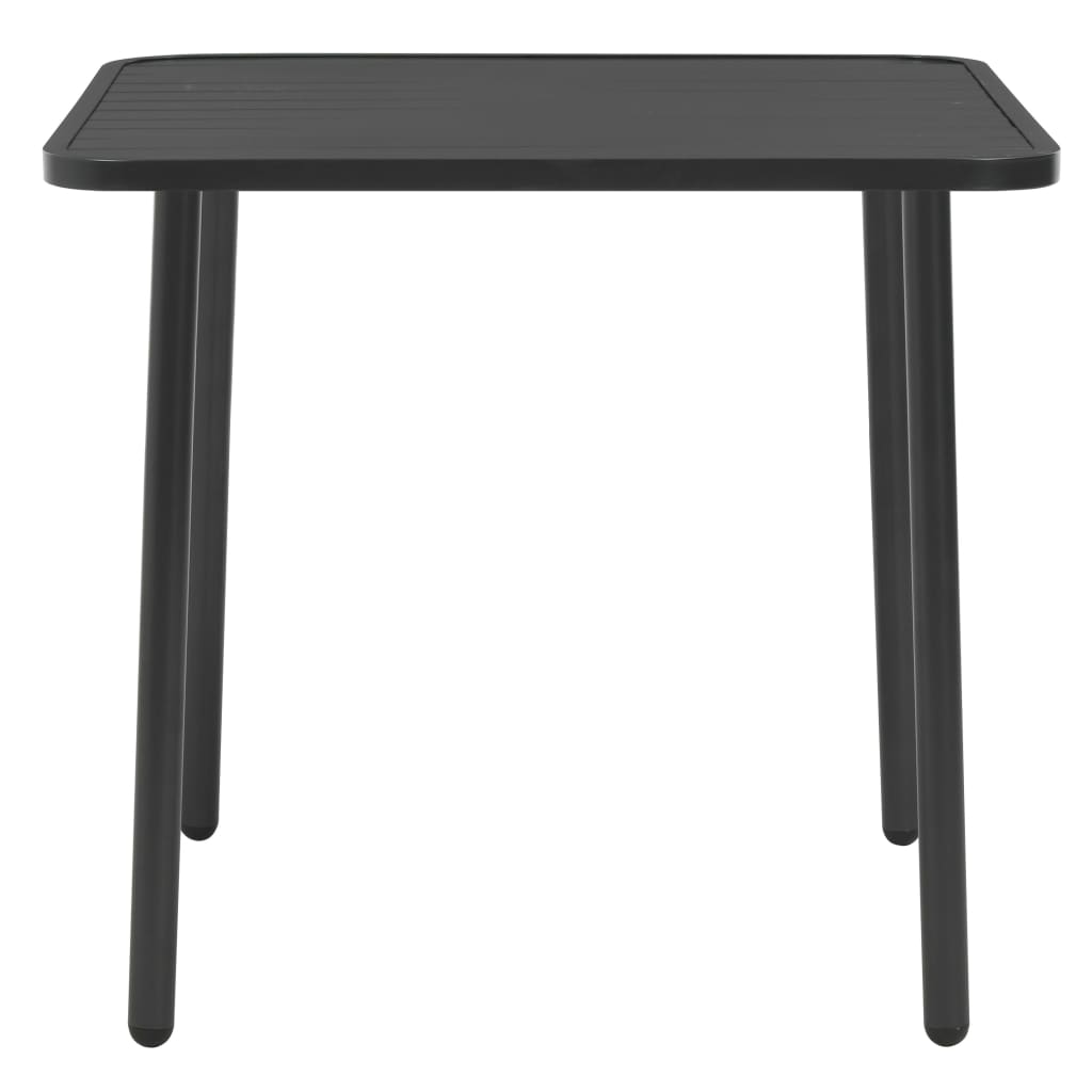 vidaXL Trädgårdsbord mörkgrå 80x80x72 cm stål