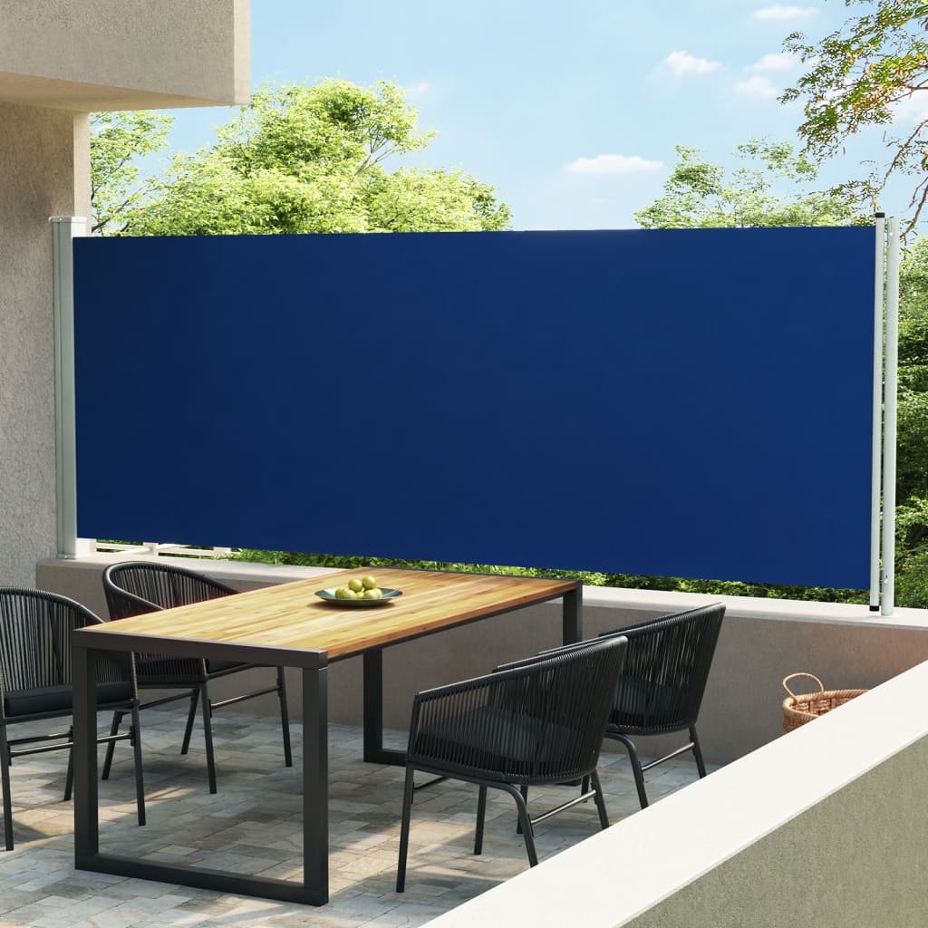 vidaXL Infällbar sidomarkis 600x170 cm blå