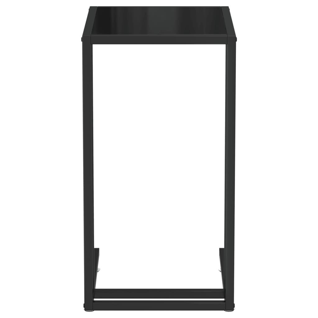 vidaXL Sidobord till datorbord svart 50x35x65 cm härdat glas