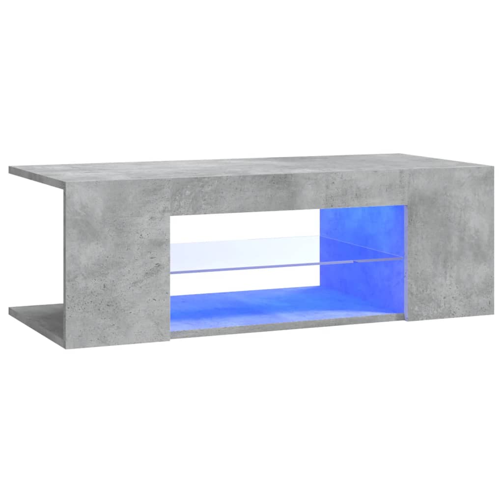 vidaXL TV-bänk med LED-belysning betonggrå 90x39x30 cm