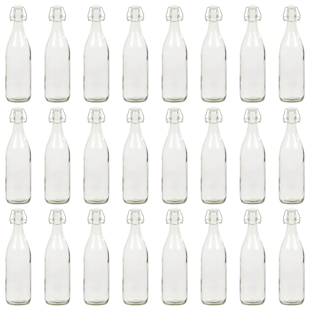 vidaXL Glasflaska med lock 24 st 1 liter