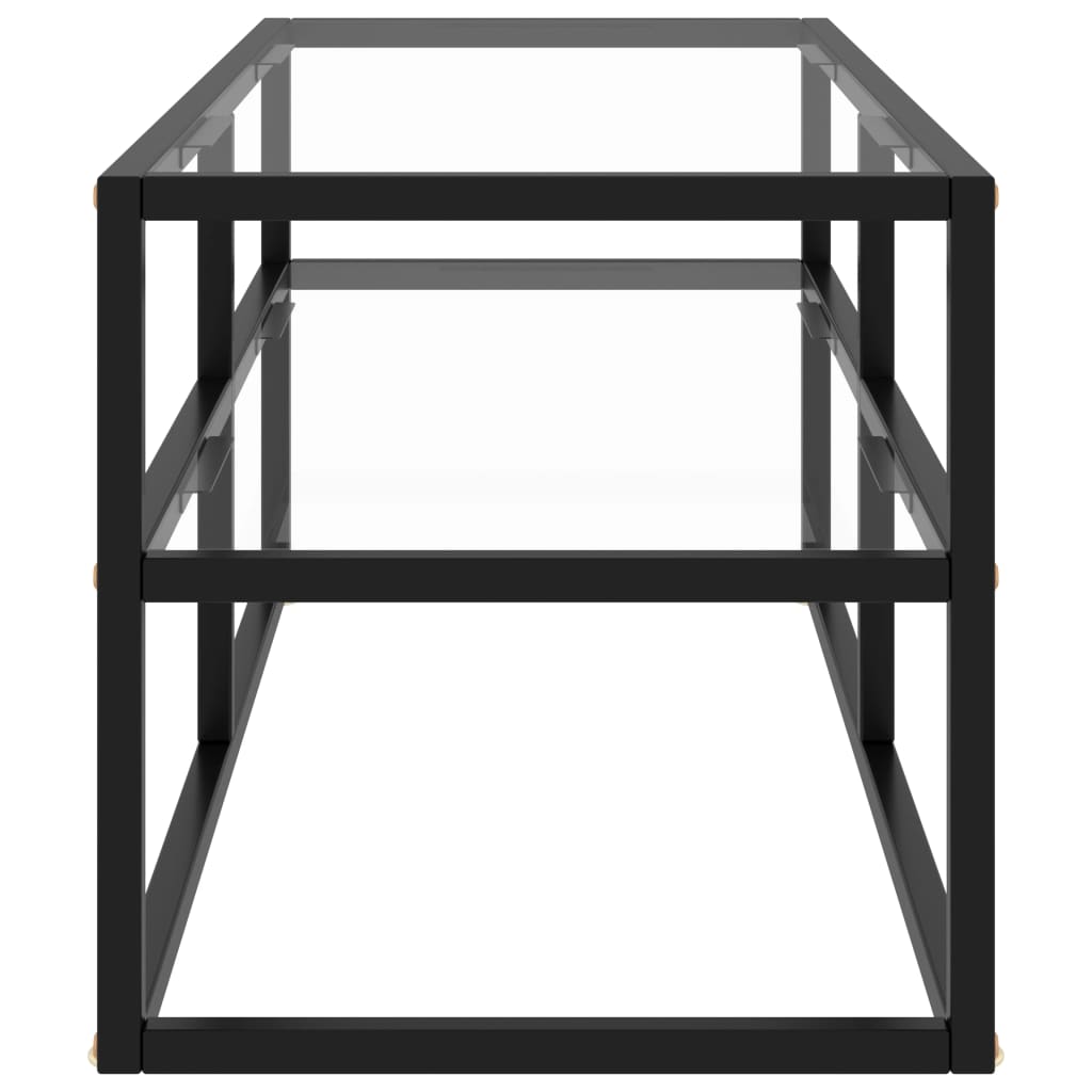 vidaXL Tv-bänk svart med härdat glas 100x40x40 cm