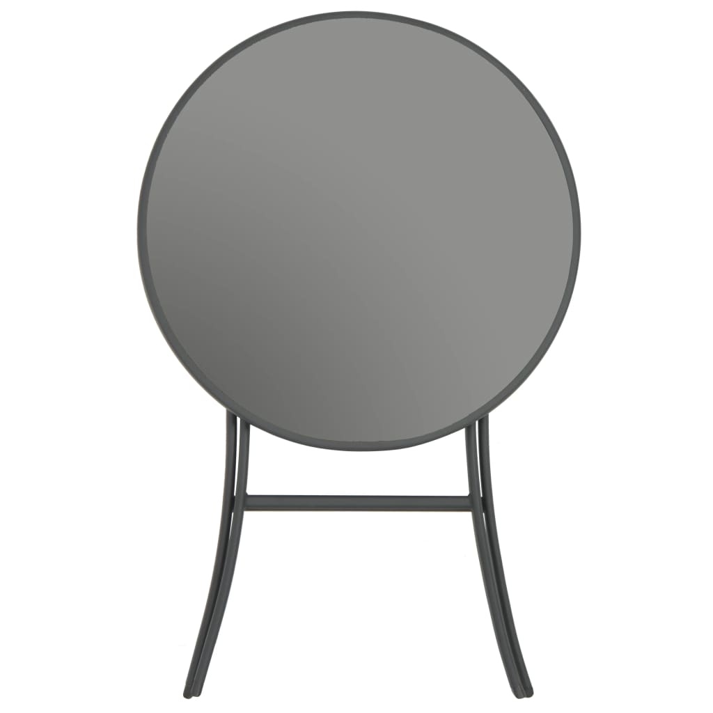 vidaXL Hopfällbart cafébord grå 60x70 cm glas och stål