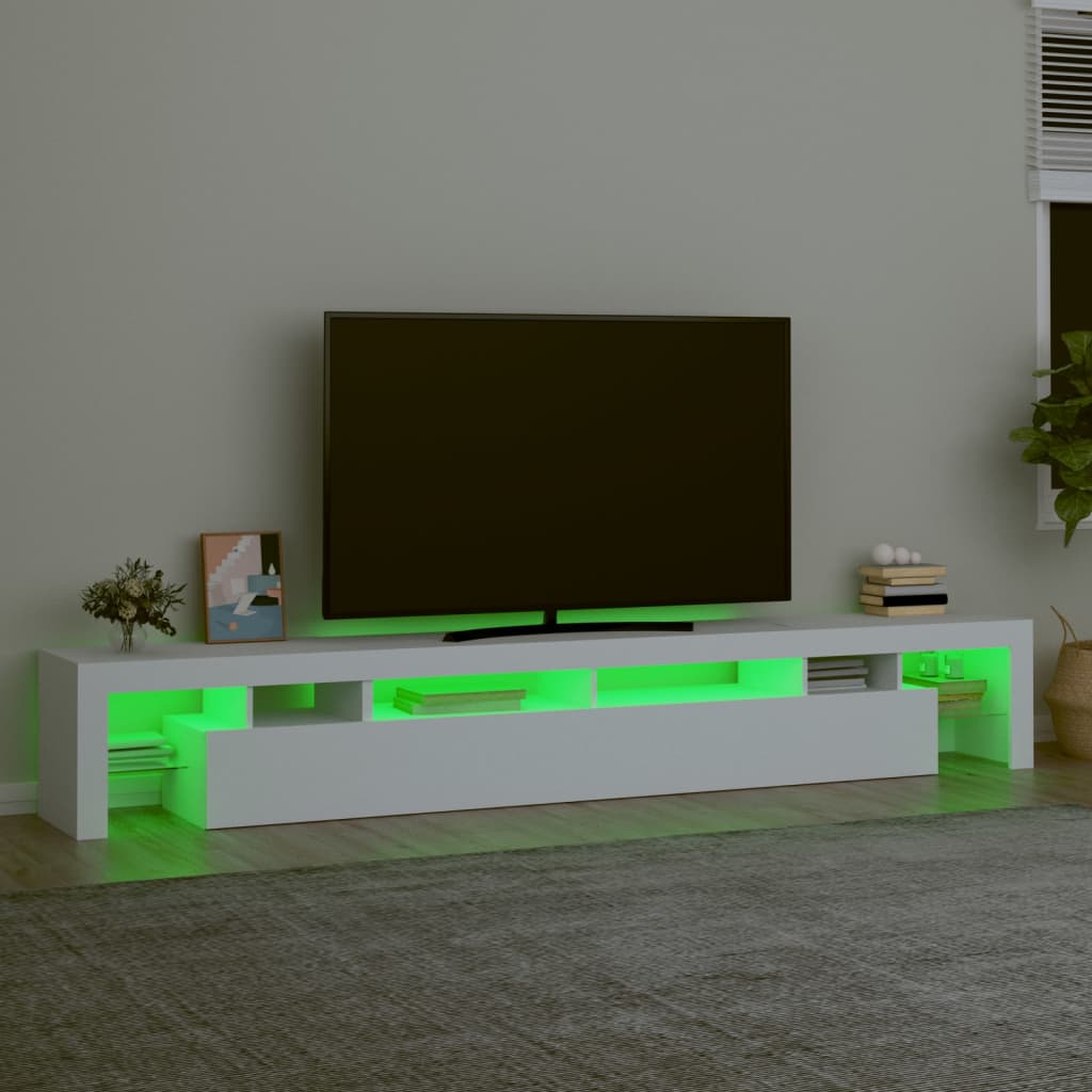 vidaXL Tv-bänk med LED-belysning Vit 260x36,5x40 cm