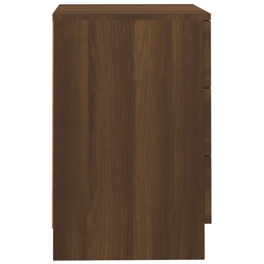 vidaXL Sängbord 2 st brun ek 38x35x56 cm konstruerat trä