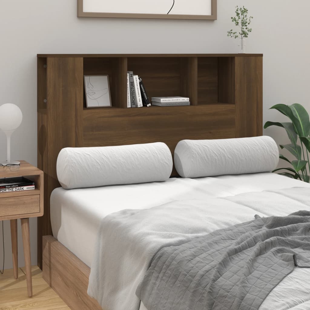 vidaXL Sänggavel med förvaring brun ek 120x18,5x102,5 cm