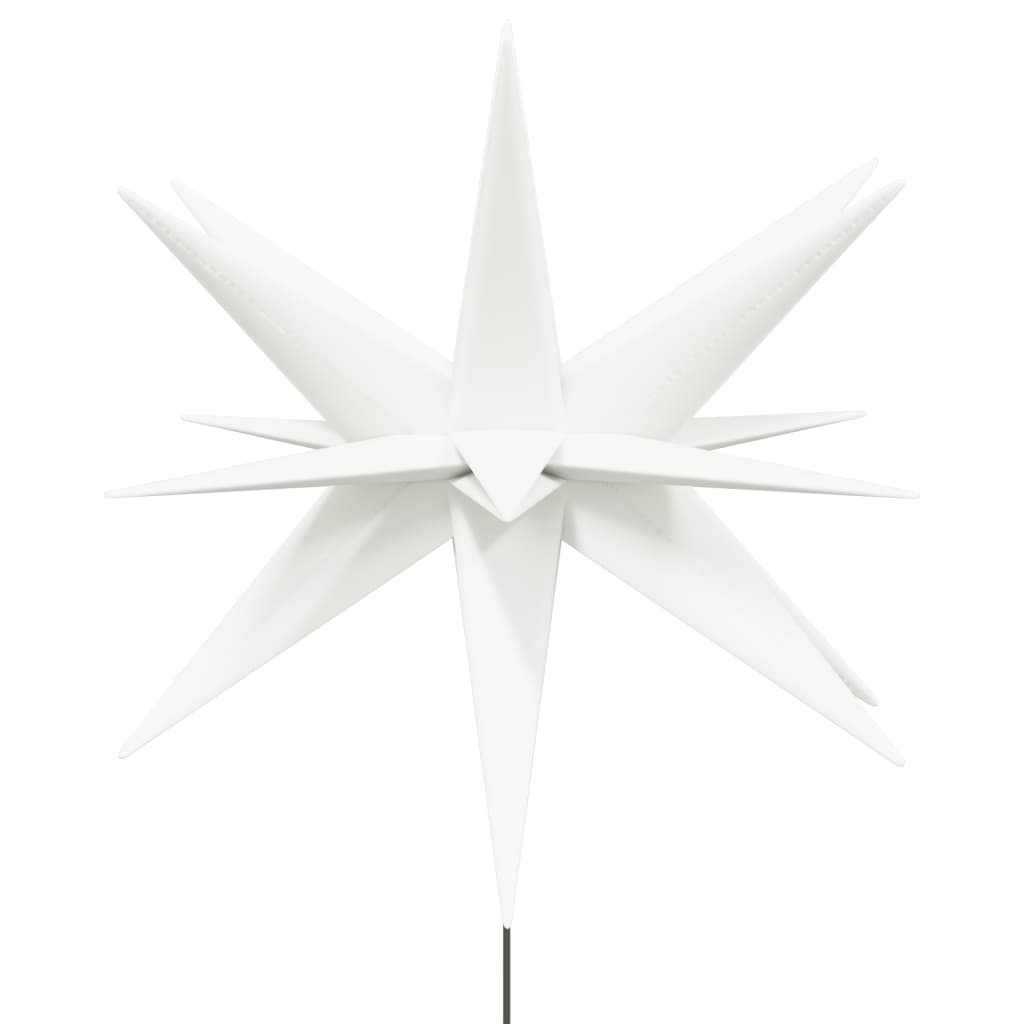 vidaXL Stjärna med LED med spett vikbar vit 57 cm