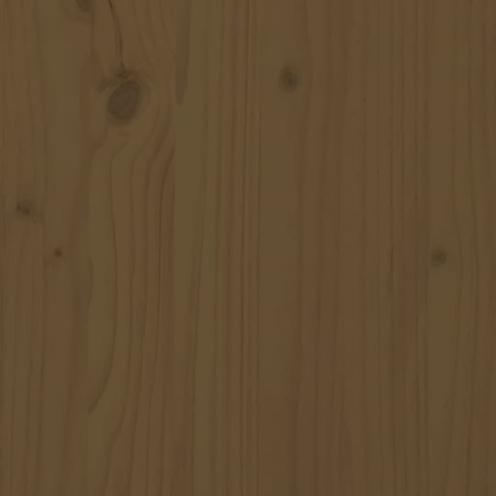 vidaXL Sängram med huvudgavel honungsbrun massivt trä