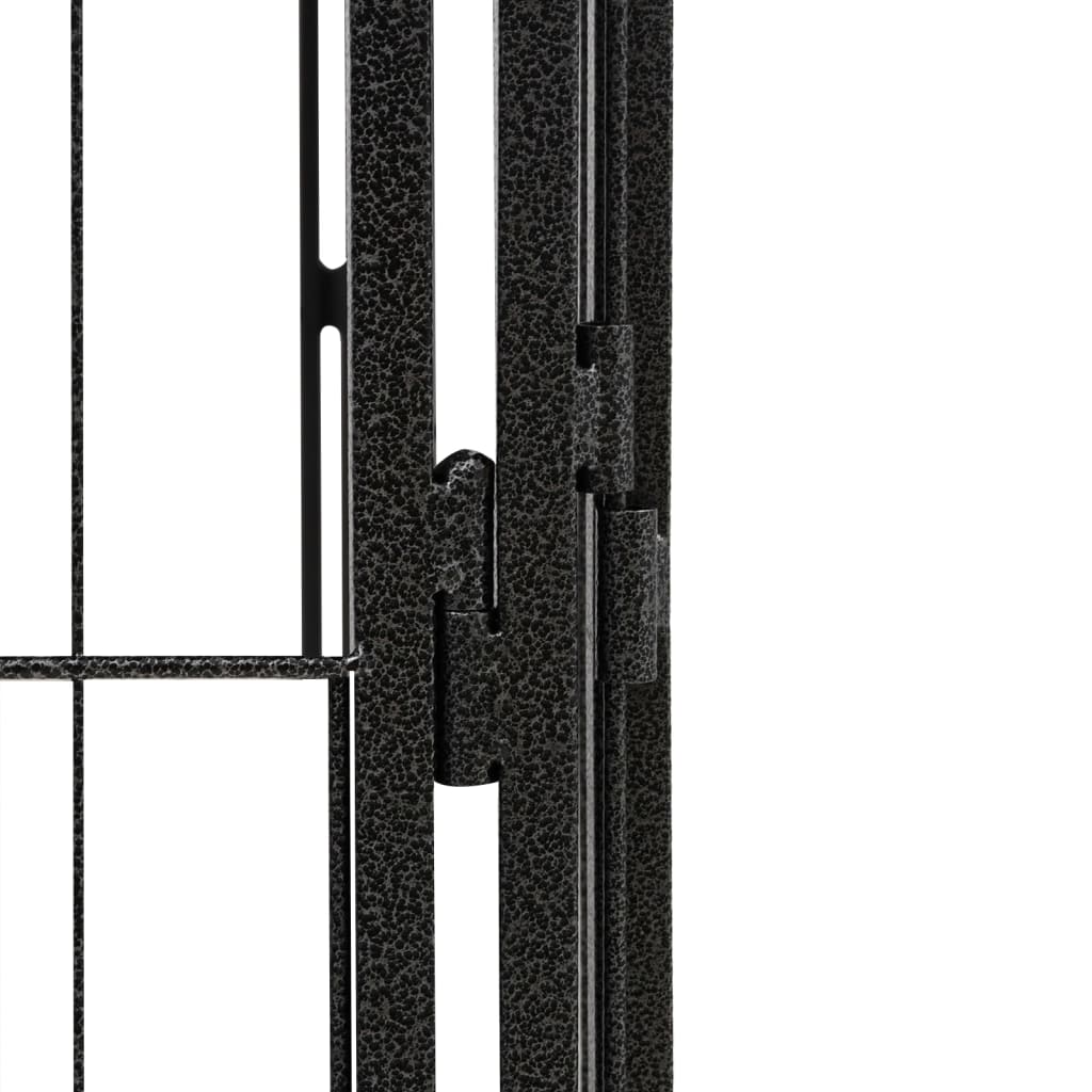 vidaXL Hundbur 16 paneler svart 100x50 cm pulverlackerat stål
