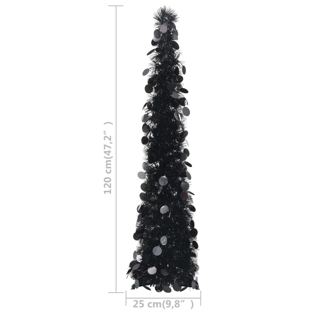 vidaXL Pop-up plastgran svart 120 cm PET