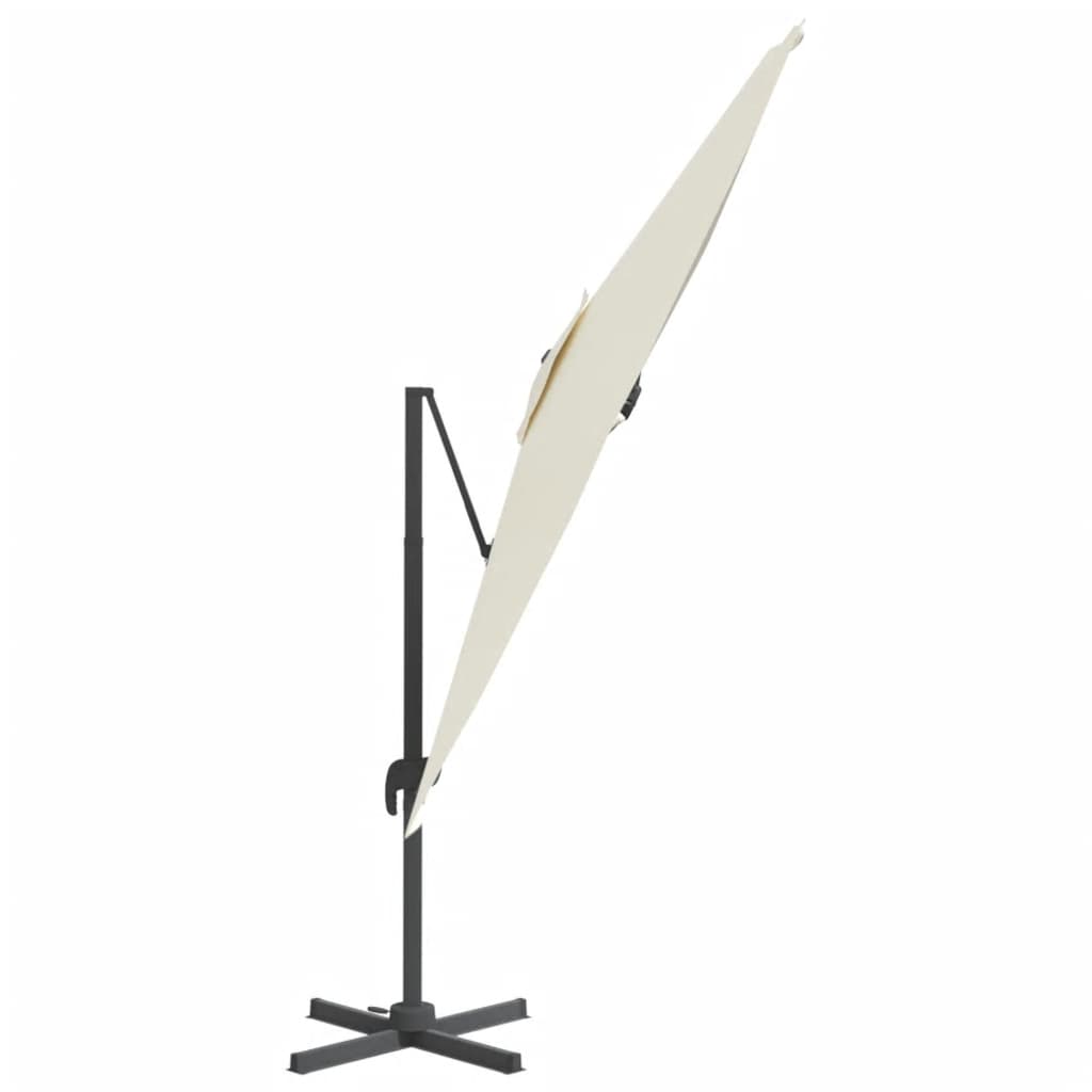 vidaXL Frihängande parasoll med aluminiumstång sandvit 300x300 cm