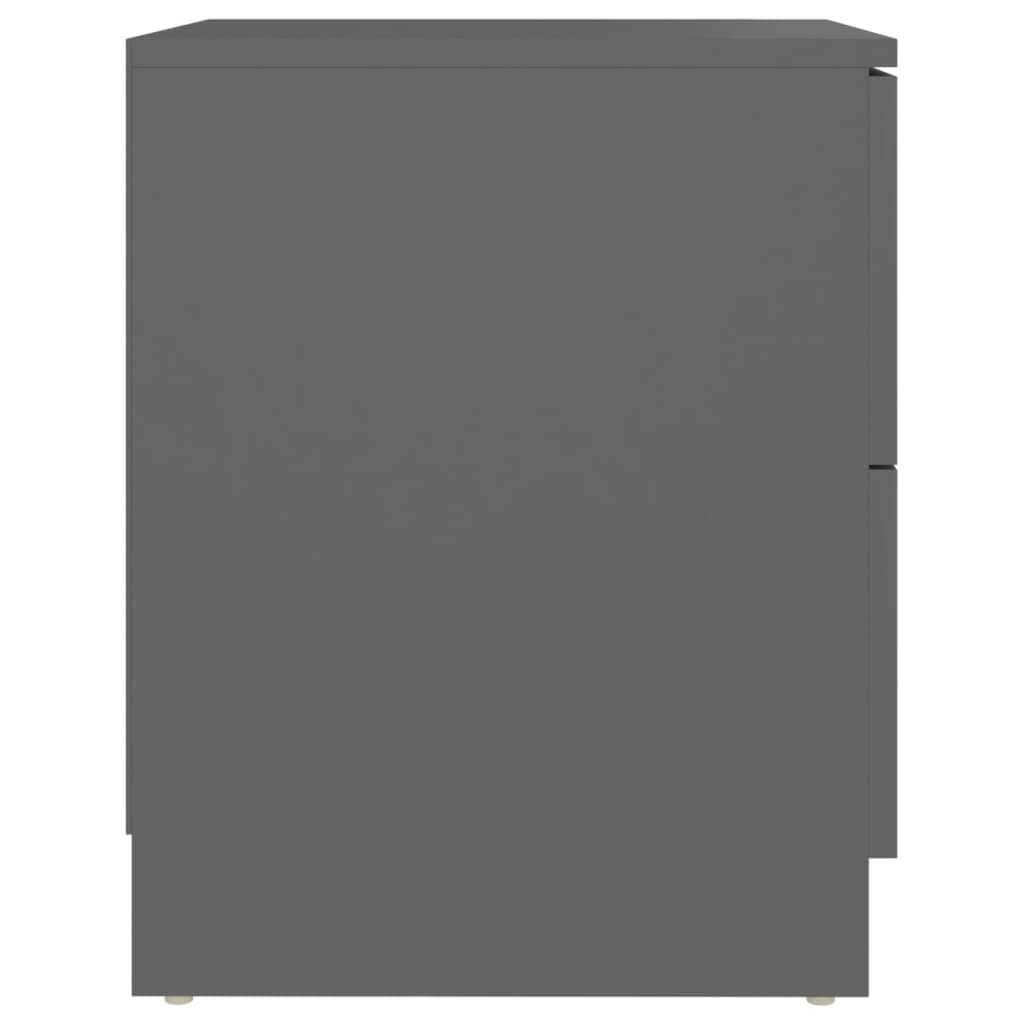 vidaXL Sängbord grå 40x40x50 cm spånskiva