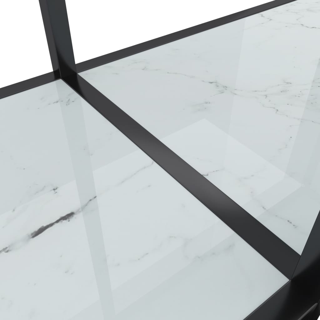 vidaXL Konsolbord vit 140x35x75,5 cm härdat glas